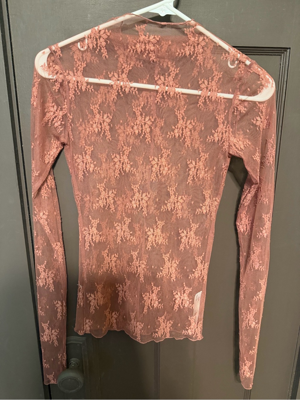 Intimately Free People Women’s Lace Long-Sleeve Sheer Top - Rose
